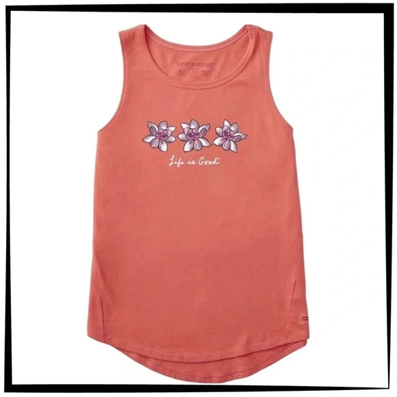 LIFE IS GOOD Mango Orange Magnolia Hi-Low
Crusher Tank Women Size Medium NWT - Picture 12 of 12
